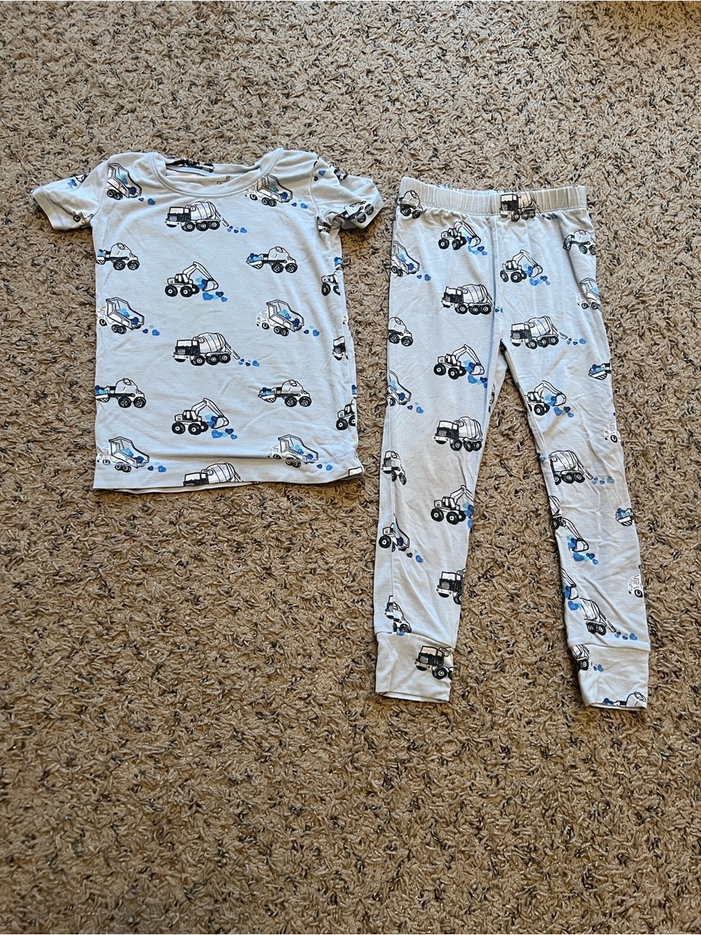 Angel Dear 3T Blue Construction Hearts Pajamas